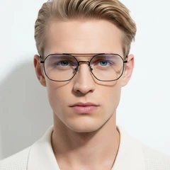 Aviator Black Metal Glasses #BS0406-0151
