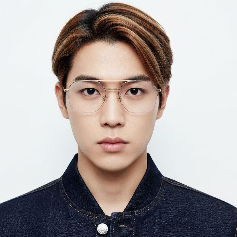 Aviator Golden Metal Glasses #BS0406-0459