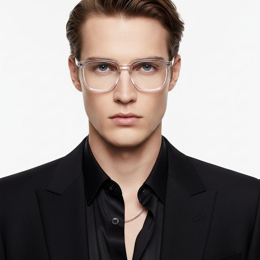 Rechteckige transparente TR90-Brille #BS0406-0157