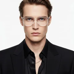 Rectangular Transparent TR90 Glasses #BS0406-0157