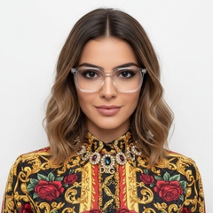 Rechteckige transparente TR90-Brille #BS0406-0157