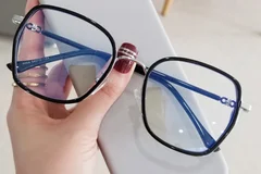 BS0406-0160_Black_Geometric_Metal_Glasses_front