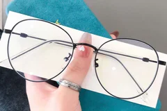 BS0406-0163_Black_Oval_Metal_Glasses_front