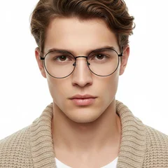 Oval Black Metal Glasses #BS0406-0163
