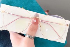 BS0406-0164_Pink_Oval_Metal_Glasses_front