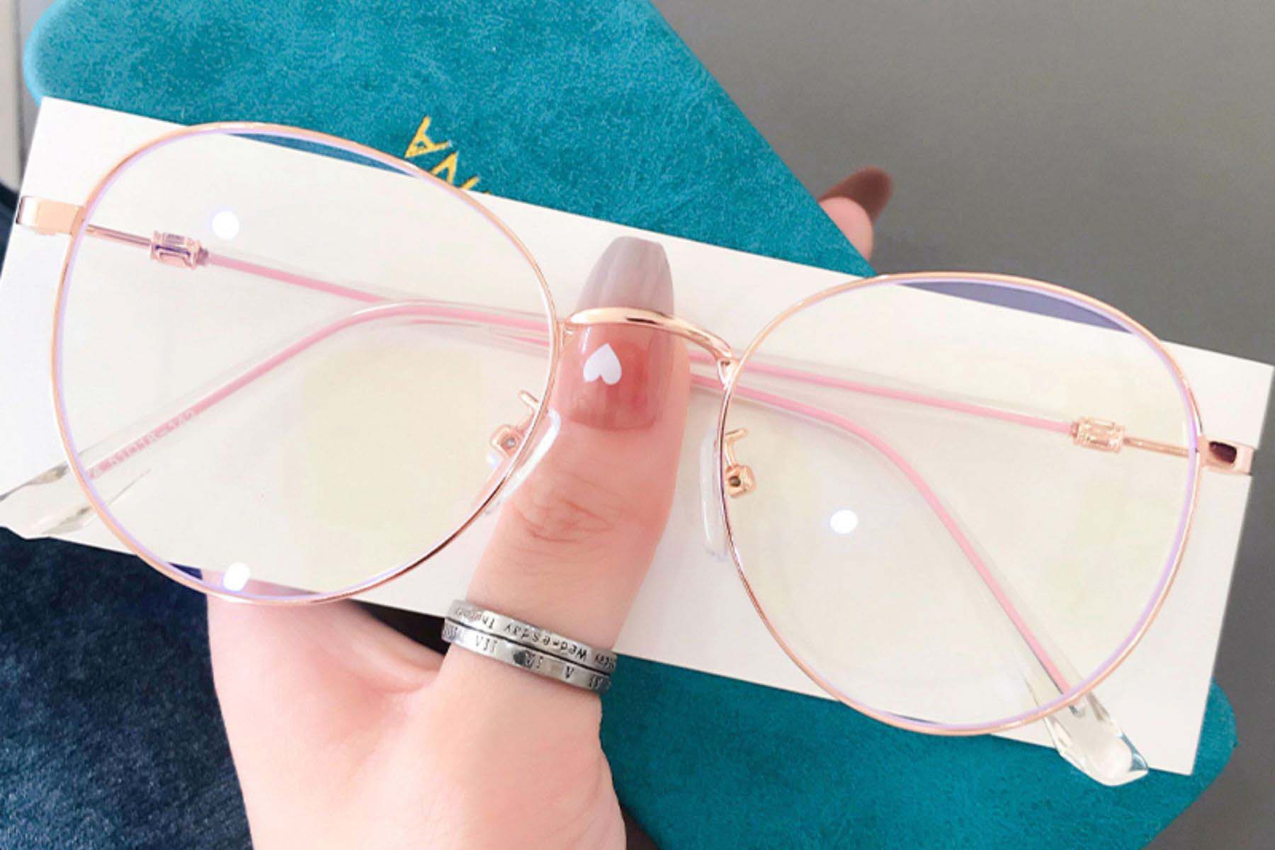 BS0406-0165_Pink_Oval_Metal_Glasses_front