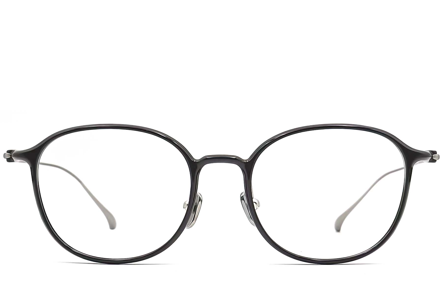 BS0406-0167_Black_Oval_Titanium_Glasses_front