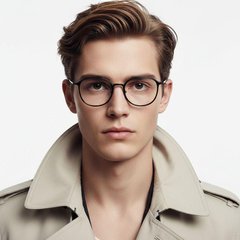 Oval Black Titanium Glasses #BS0406-0167
