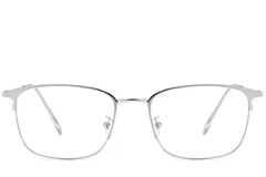 BS0406-0171_Silver_Rectangular_Metal_Glasses_front