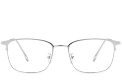 BS0406-0171_Silver_Rectangular_Metal_Glasses_front