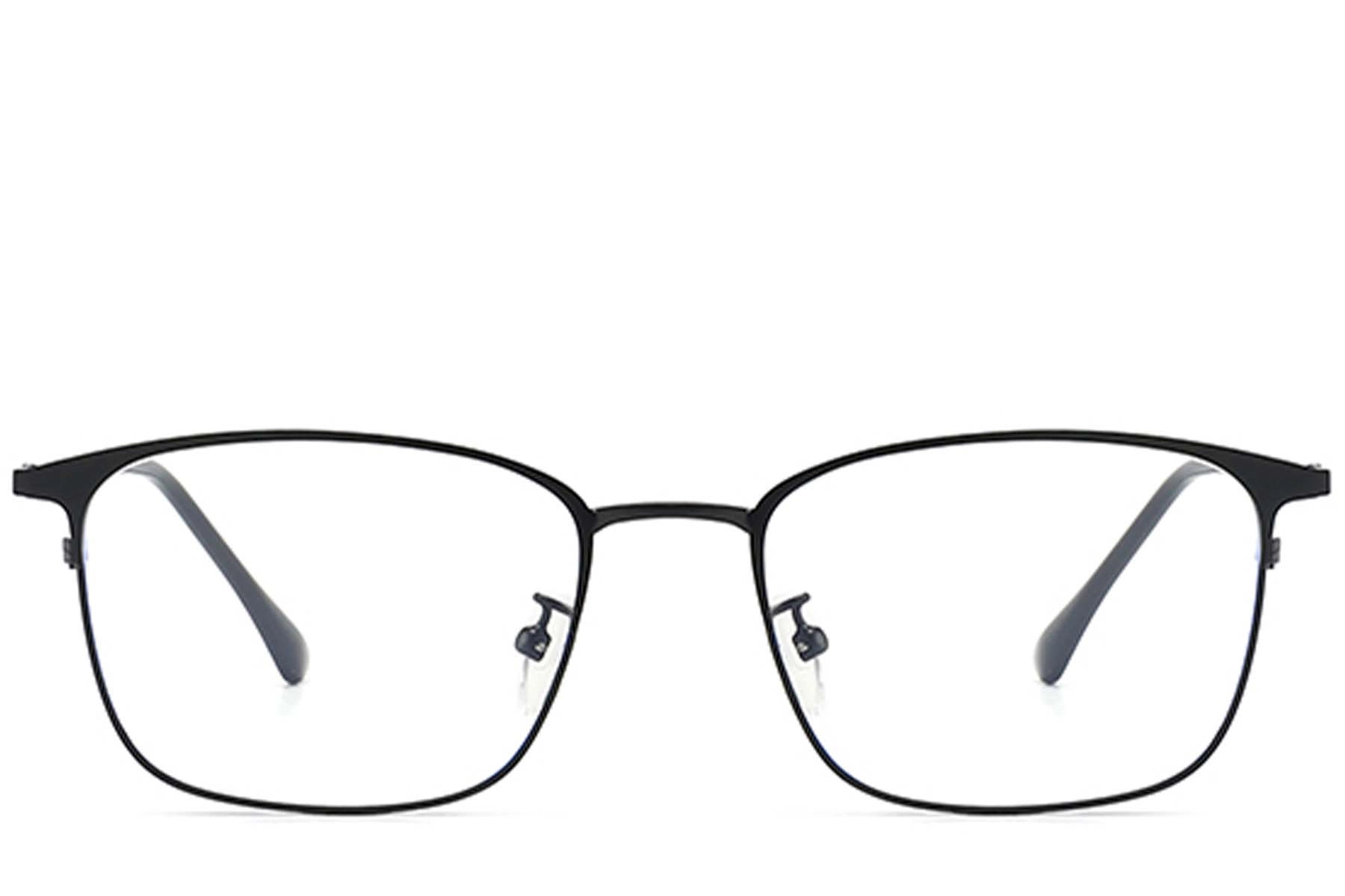 BS0406-0172_Black_Rectangular_Metal_Glasses_front