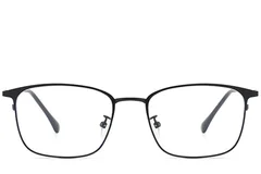 BS0406-0172_Black_Rectangular_Metal_Glasses_front