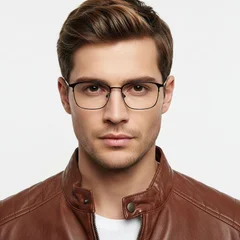 Rectangular Black Metal Glasses #BS0406-0172