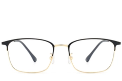 BS0406-0173_Golden_Rectangular_Metal_Glasses_front