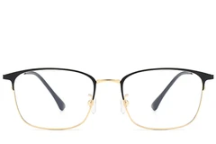 BS0406-0173_Golden_Rectangular_Metal_Glasses_front