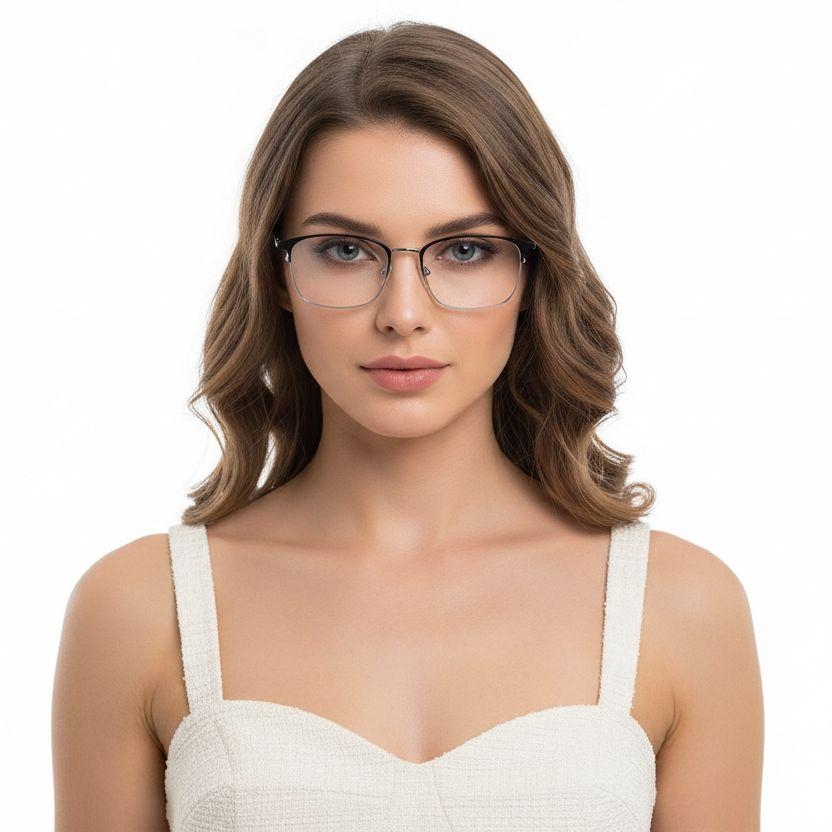 Rectangular Silver Metal Glasses #BS0406-0174