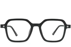 BS0406-0176_Black_Rectangular_TR90_Glasses_front