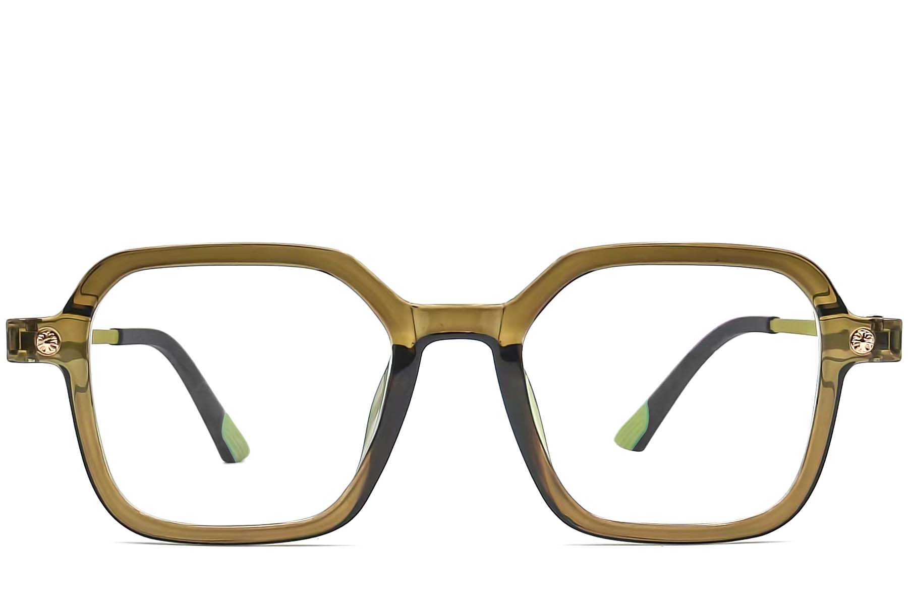 BS0406-0178_Green_Rectangular_TR90_Glasses_front
