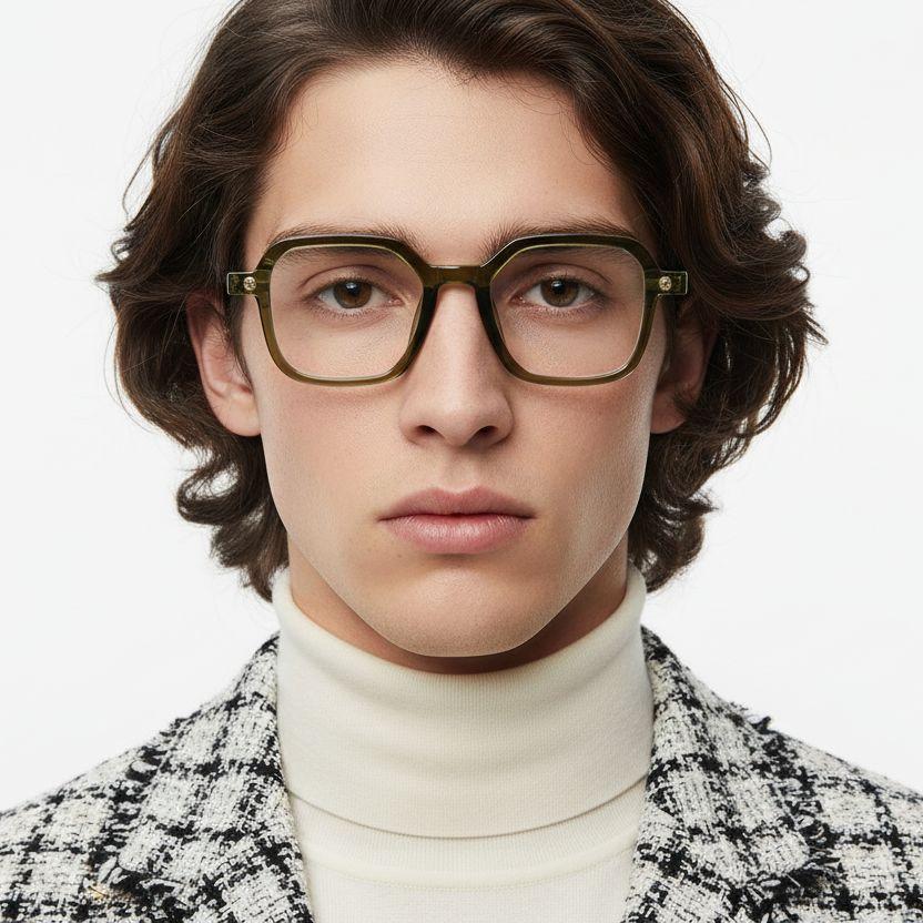 Gafas rectangulares TR90 verdes #BS0406-0178