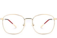 BS0406-0181_Golden_Rectangular_Metal_Glasses_front