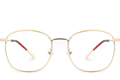 BS0406-0181_Golden_Rectangular_Metal_Glasses_front