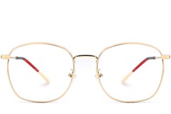 BS0406-0181_Golden_Rectangular_Metal_Glasses_front