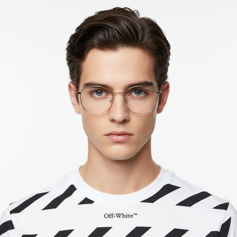 Rectangular Golden Metal Glasses #BS0406-0181