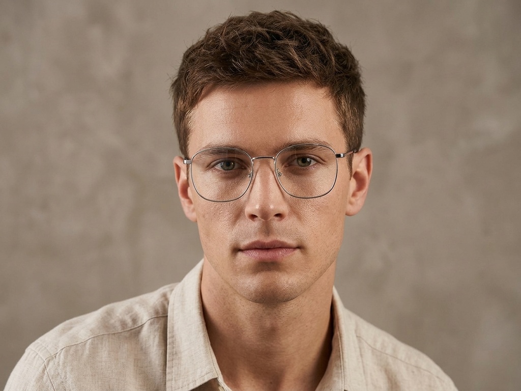 BS0406-0182_Silver_Rectangular_Metal_Glasses-tryon_male