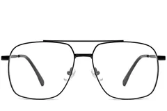 BS0406-0183_Black_Aviator_Metal_Glasses_front