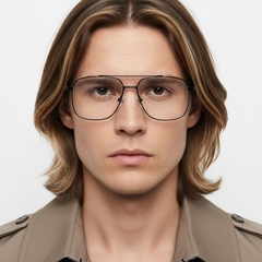 Aviator Black Metal Glasses #BS0406-0183