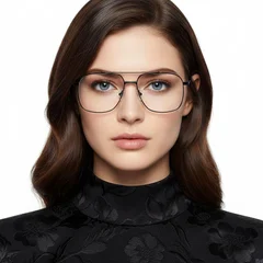 BS0406-0183_Black_Aviator_Metal_Glasses_model
