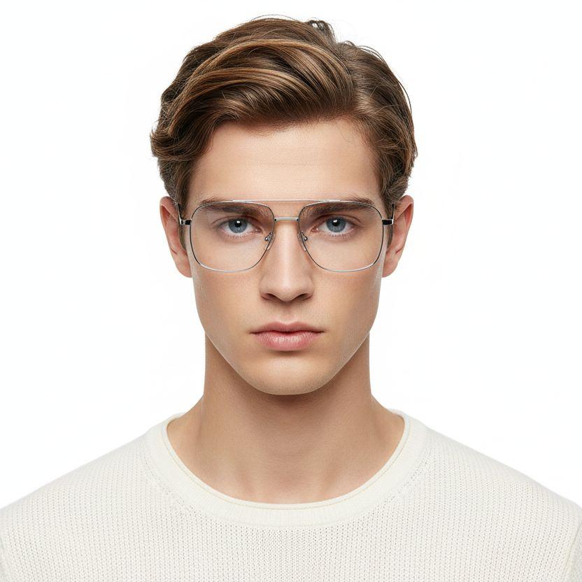 Aviator Silver Metal Glasses #BS0406-0184