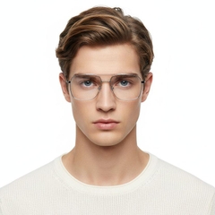 Gafas de aviador de metal plateado #BS0406-0184