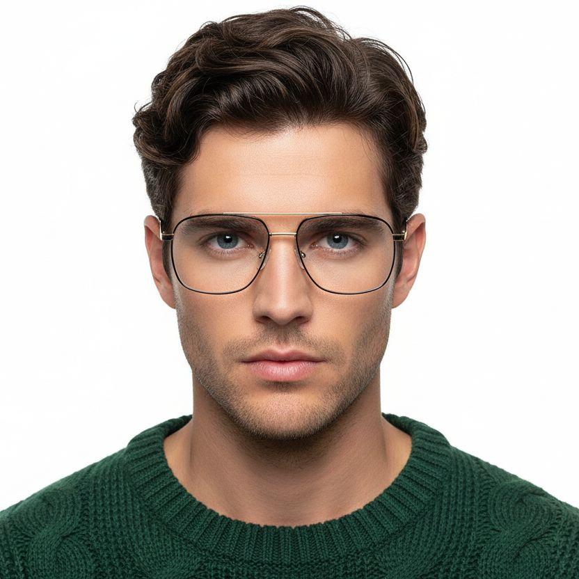 Pilotenbrille aus goldenem Metall #BS0406-0186