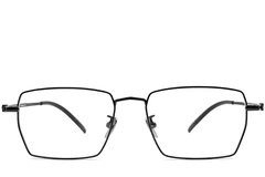 BS0406-0188_Black_Rectangular_Titanium_Glasses_front