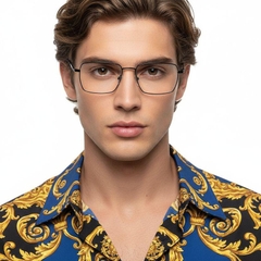 Rectangular Black Titanium Glasses #BS0406-0188