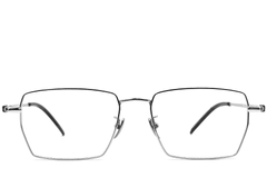 BS0406-0190_Silver_Rectangular_Titanium_Glasses_front