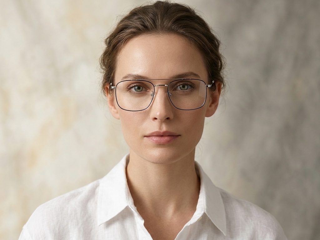 BS0406-0192_Silver_Aviator_Metal_Glasses-tryon_female