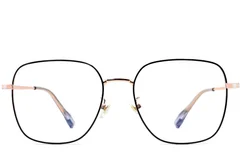 BS0406-0202_Golden_Rectangular_Metal_Glasses_front
