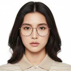 BS0406-0202_Golden_Rectangular_Metal_Glasses_model