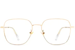 BS0406-0204_Golden_Rectangular_Metal_Glasses_front