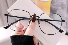 BS0406-0206_Black_Geometric_Metal_Glasses_front