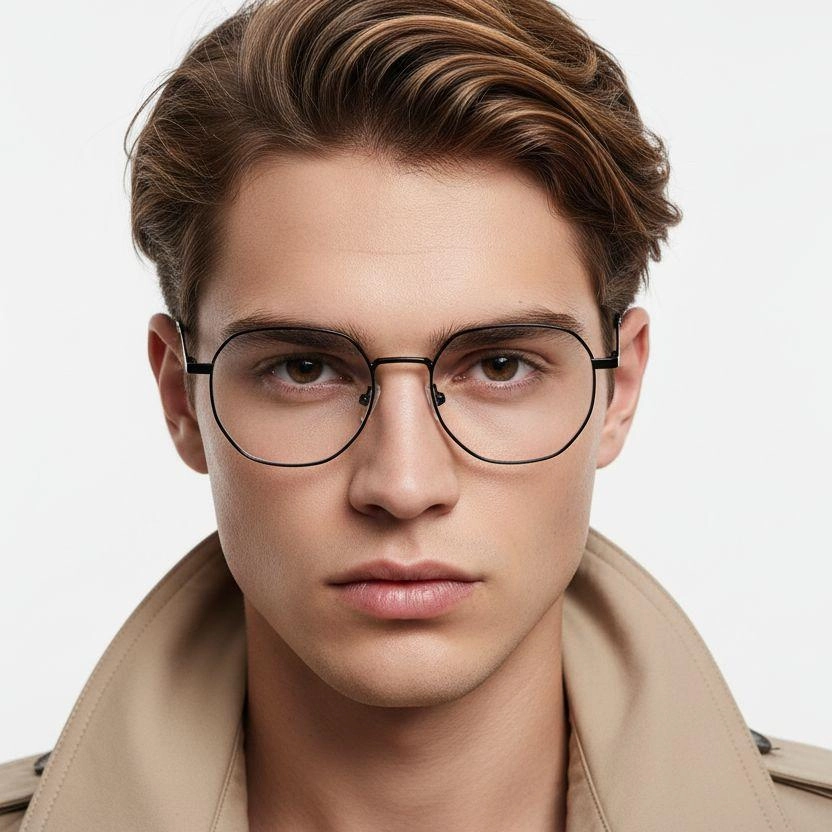 Geometric Black Metal Glasses #BS0406-0206