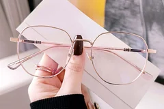 BS0406-0208_Pink_Geometric_Metal_Glasses_front
