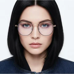 BS0406-0210_Golden_Geometric_Metal_Glasses_model