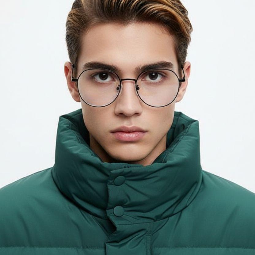 BS0406-0211_Black_Oval_Metal_Glasses_model