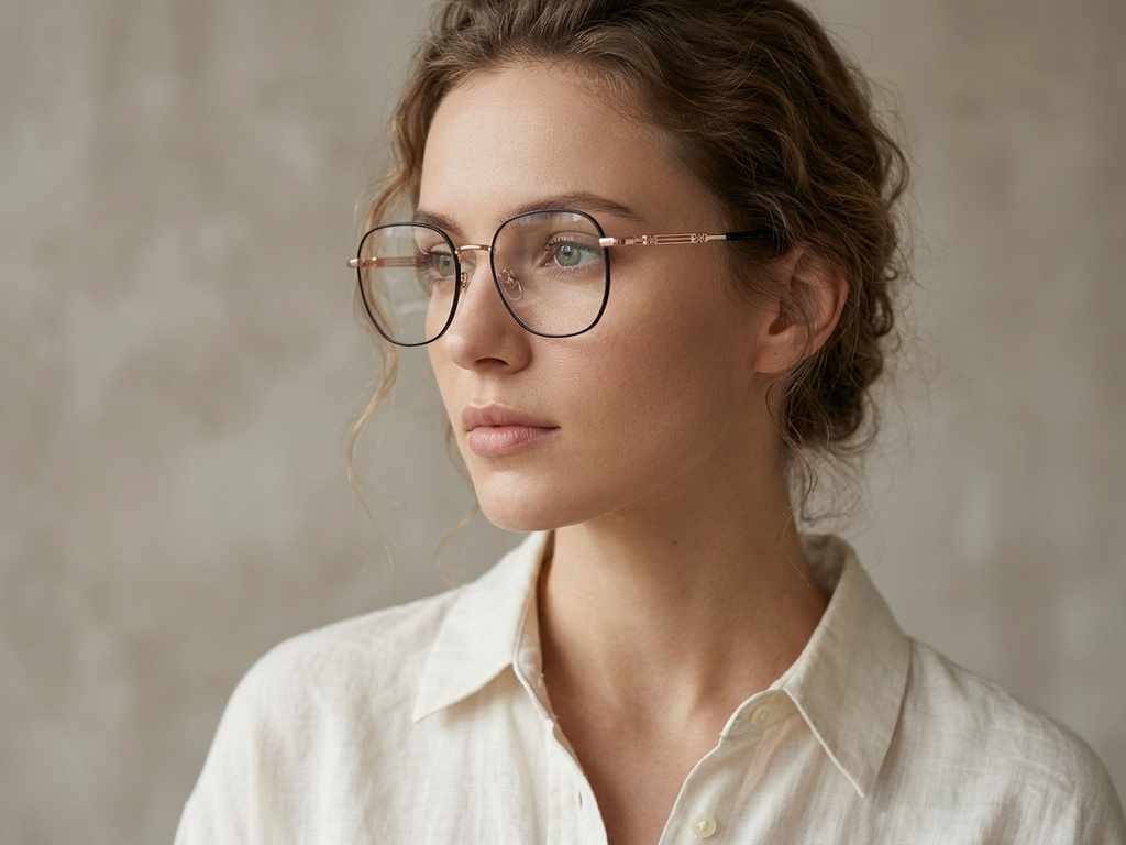 BS0406-0213_Silver_Oval_Metal_Glasses-tryon_female