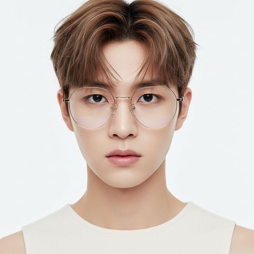 Oval Pink Metal Glasses #BS0406-0214