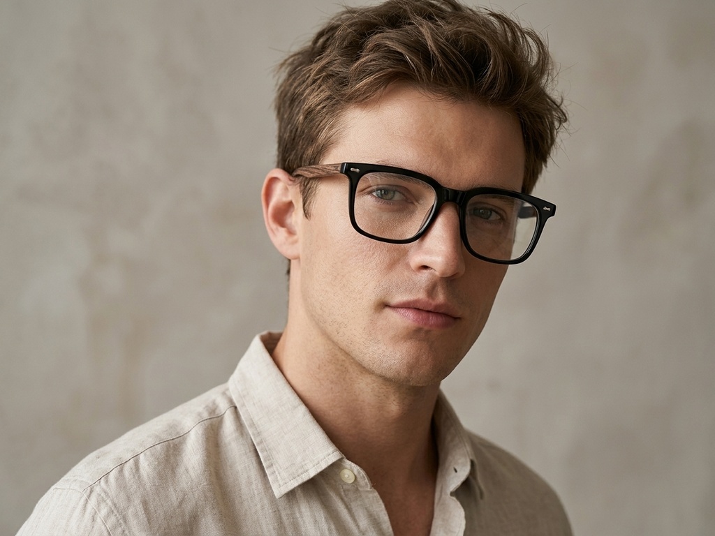 BS0406-0223_Black_Rectangular_TR90_Glasses-tryon_male