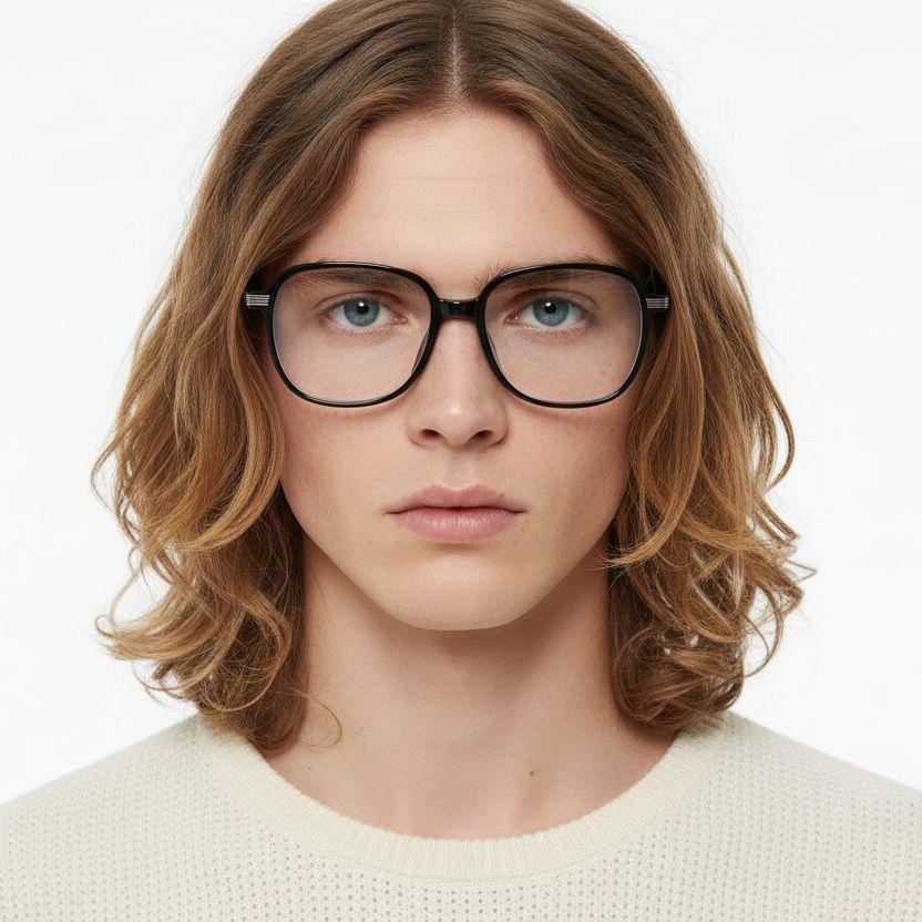 BS0406-0230_Black_Rectangular_TR90_Kids_Glasses_model